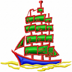 Boats Embroidery Design 11 Boats Embroidery Design 11